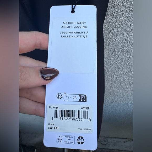 Alo Yoga 7/8 high-waist airlift legging in Black size XXS New with Tags! - Picture 4 of 4